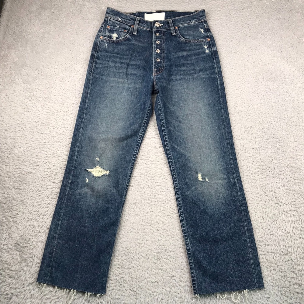 Mother Superior Pixie Tomcat Ankle Jeans Womens‎ 26 (27x25) Born To Bite Blue